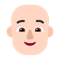 Person- Light Skin Tone- Bald emoji on Microsoft